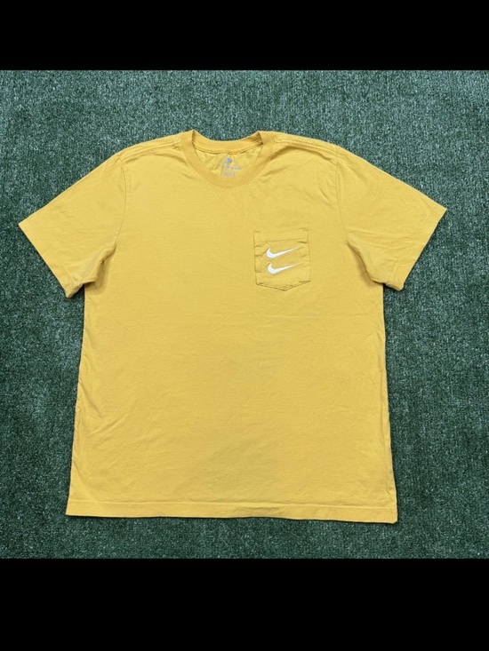 Nike Other - Nike Pocket T Shirt Men's Size L Yellow Short Sleeve Crew Neck Double Swoosh